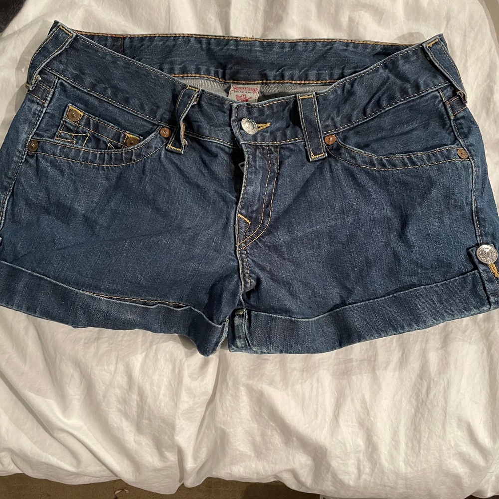 True religion denim shorts